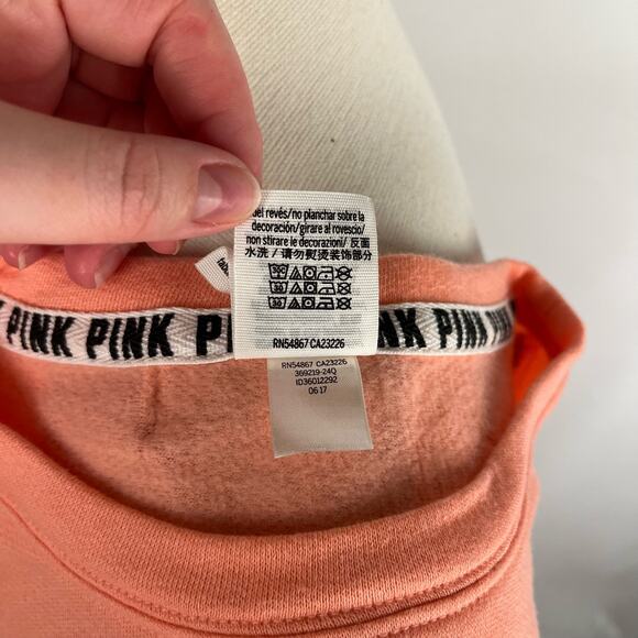 PINK | Peach Relaxed Fit Cotton Blend Comfy Sweatshirt | Women's Small - Picture 10 of 10